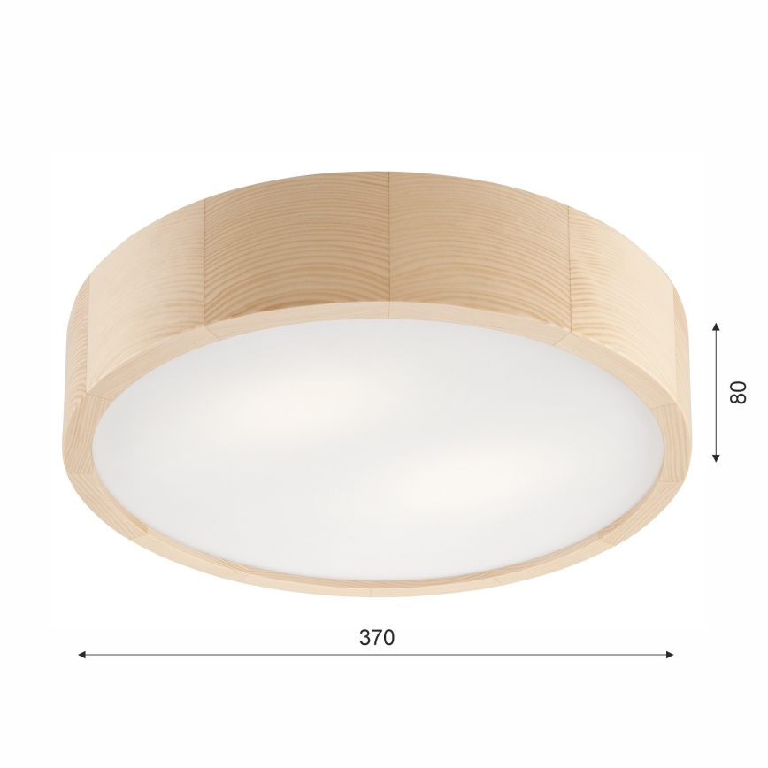 Plafonnier de salle de bain NATURAL 3xE27/15W/230V IP54 pin ø 37 cm