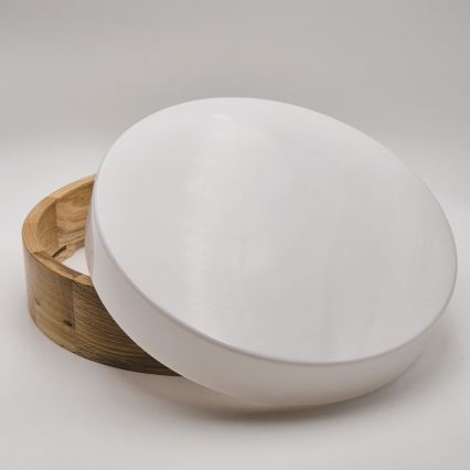 Plafonnier de salle de bain OAK 3xE27/15W/230V chêne ø 37 cm IP54