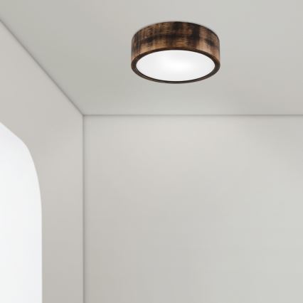 Plafonnier de salle de bain OAK SMOKY 2xE27/15W/230V IP54 ø 27,5 cm chêne/marron