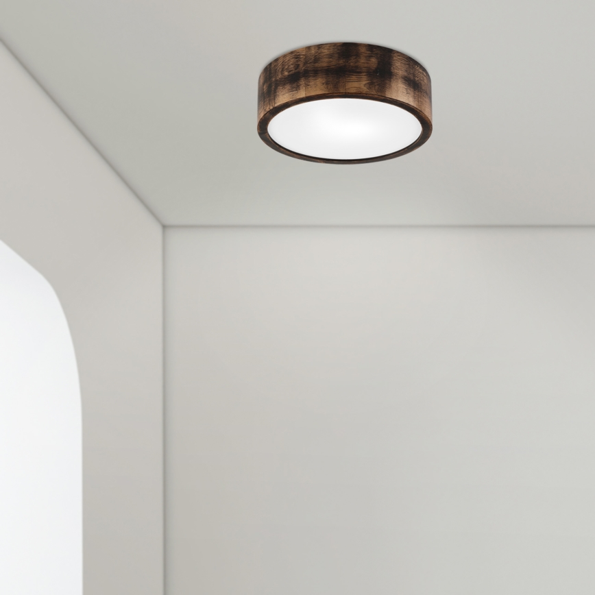 Plafonnier de salle de bain OAK SMOKY 2xE27/15W/230V IP54 ø 27,5 cm chêne/marron