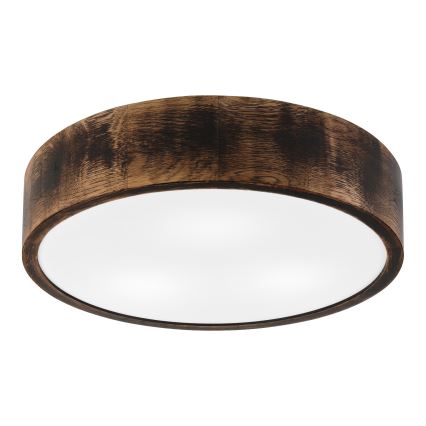 Plafonnier de salle de bain OAK SMOKY 3xE27/15W/230V IP54 ø 37,5 cm chêne/marron