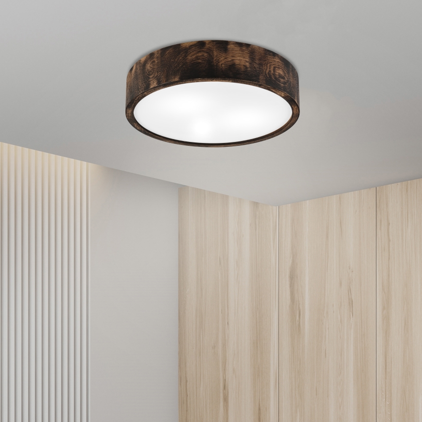Plafonnier de salle de bain OAK SMOKY 3xE27/15W/230V IP54 ø 37,5 cm chêne/marron