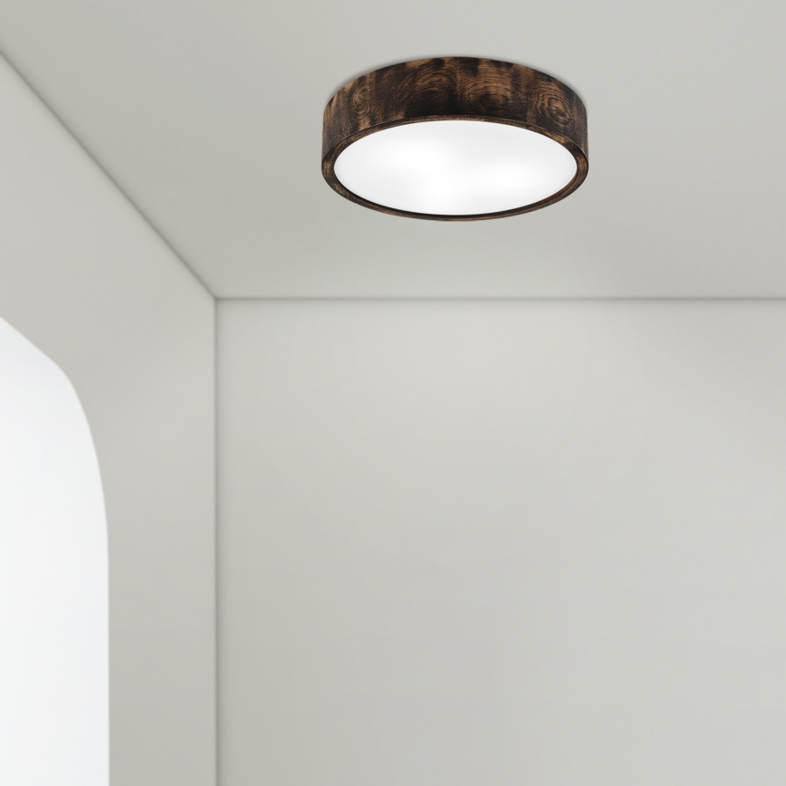 Plafonnier de salle de bain OAK SMOKY 3xE27/15W/230V IP54 ø 37,5 cm chêne/marron