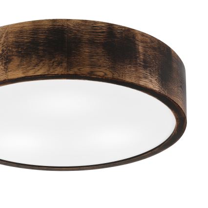 Plafonnier de salle de bain OAK SMOKY 3xE27/15W/230V IP54 ø 37,5 cm chêne/marron