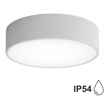 Plafonnier de salle de bains avec détecteur CLEO 2xE27/24W/230V Ø 30 cm gris IP54