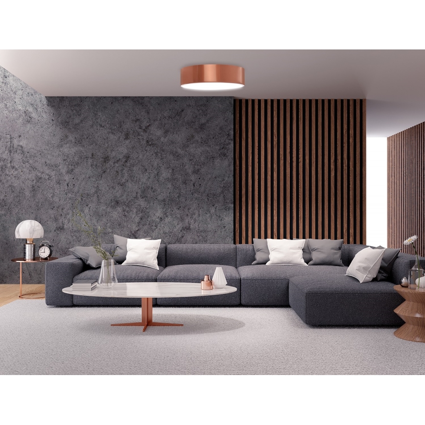 Plafonnier de salle de bains avec détecteur CLEO 3xE27/24W/230V Ø 40 cm cuivré IP54