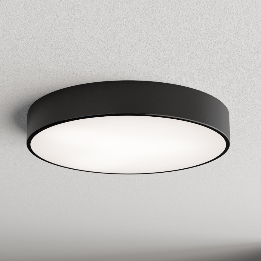 Plafonnier de salle de bains avec détecteur CLEO, 4x E27/24W/230V, Ø 50 cm, IP54, noir