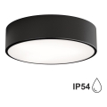 Plafonnier de salle de bains CLEO avec détecteur de mouvement 2xE27/24W/230V Ø 30 cm noir IP54