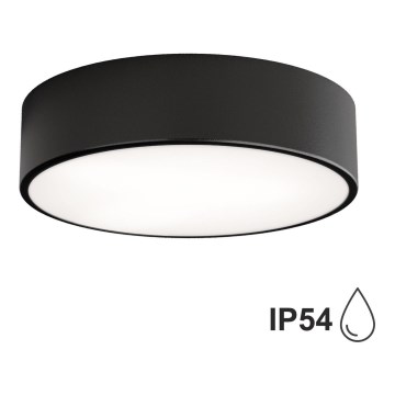 Plafonnier de salle de bains CLEO avec détecteur de mouvement 2xE27/24W/230V Ø 30 cm noir IP54