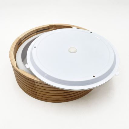 Plafonnier de salle de bains LINARO 2xE27/15W/230V IP54 finition chêne Ø 27 cm