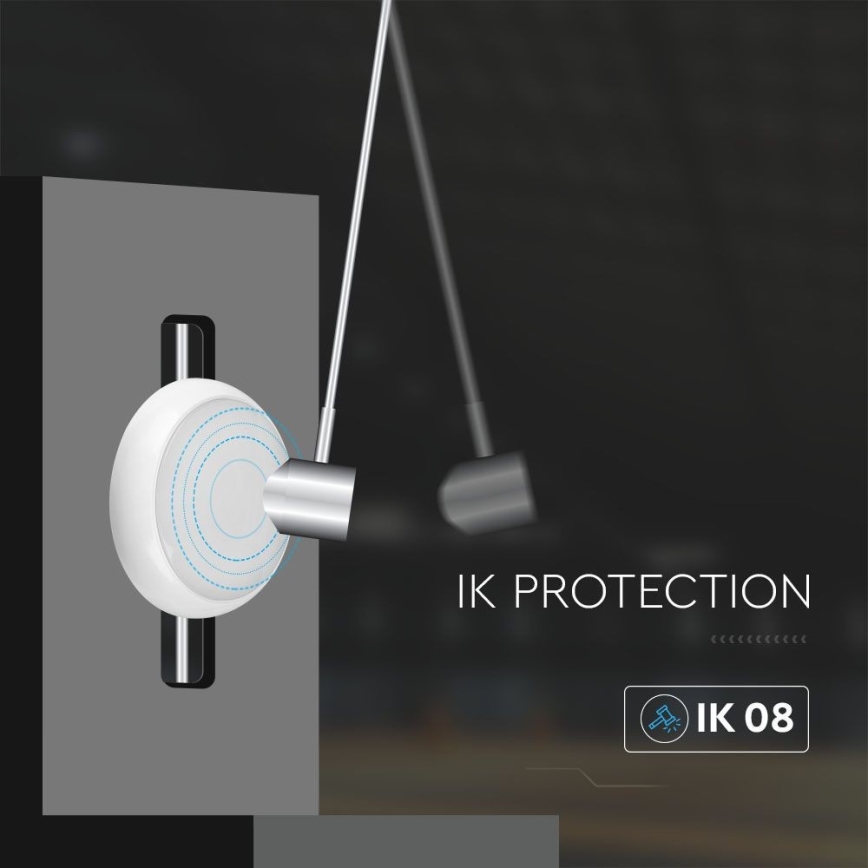 Plafonnier de secours avec détecteur LED/8W/16W/20W/230V IP65 3000/4000/6500K d. 32 cm