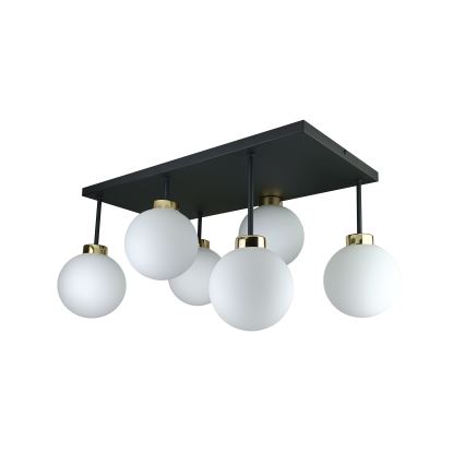 Plafonnier DEA 6xE14/60W/230V noir/doré/blanc