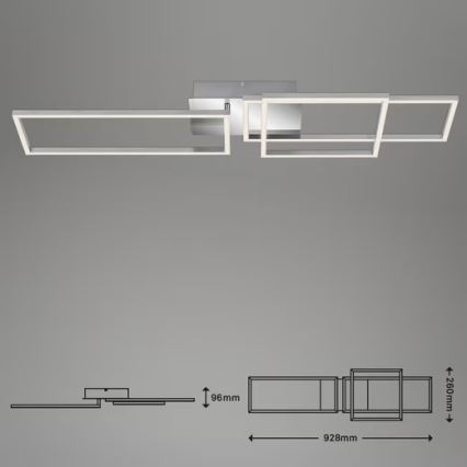 Plafonnier dimmable LED 42W/230V 3000K chrome mat