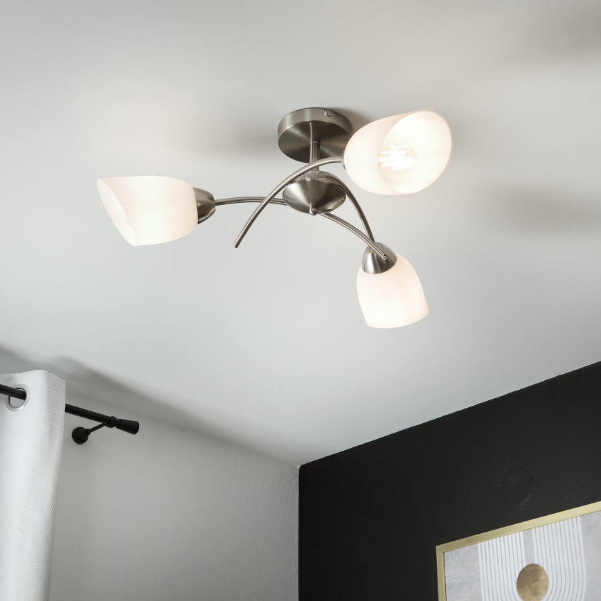 Plafonnier DONNA 3xE27/60W/230V nickel