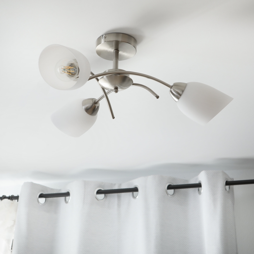 Plafonnier DONNA 3xE27/60W/230V nickel