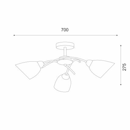 Plafonnier DONNA 3xE27/60W/230V nickel