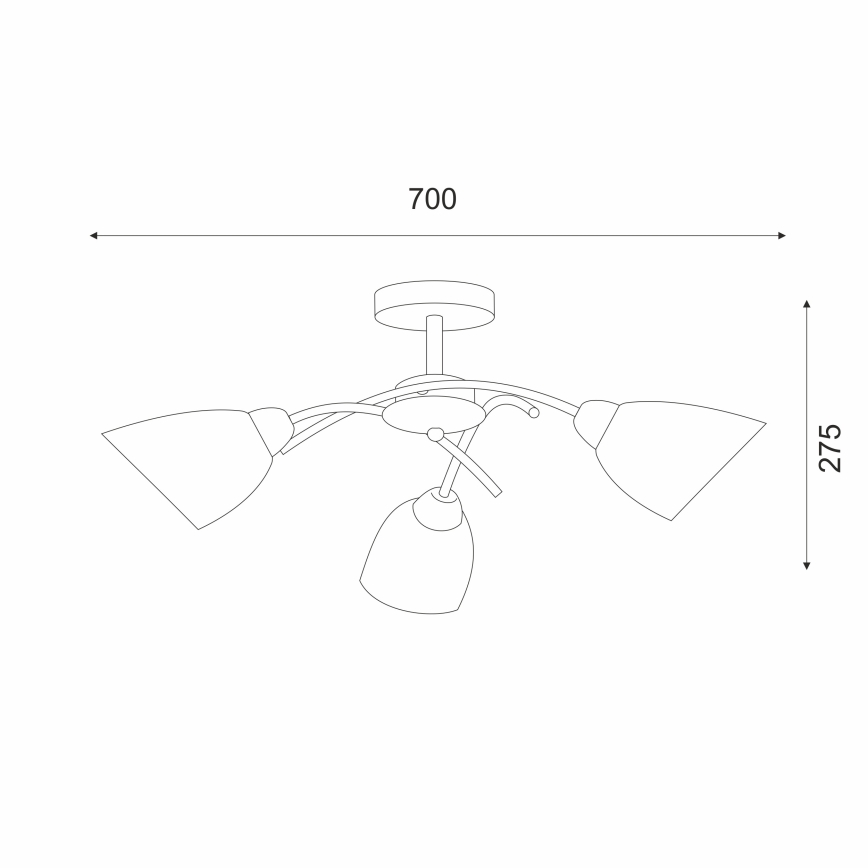 Plafonnier DONNA 3xE27/60W/230V nickel