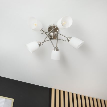 Plafonnier DONNA 5xE27/60W/230V nickel