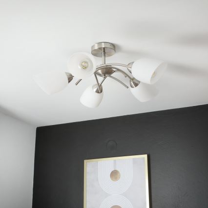 Plafonnier DONNA 5xE27/60W/230V nickel