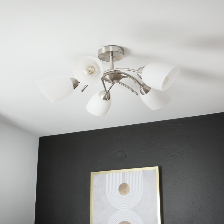 Plafonnier DONNA 5xE27/60W/230V nickel