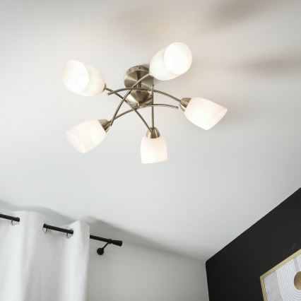 Plafonnier DONNA 5xE27/60W/230V patine