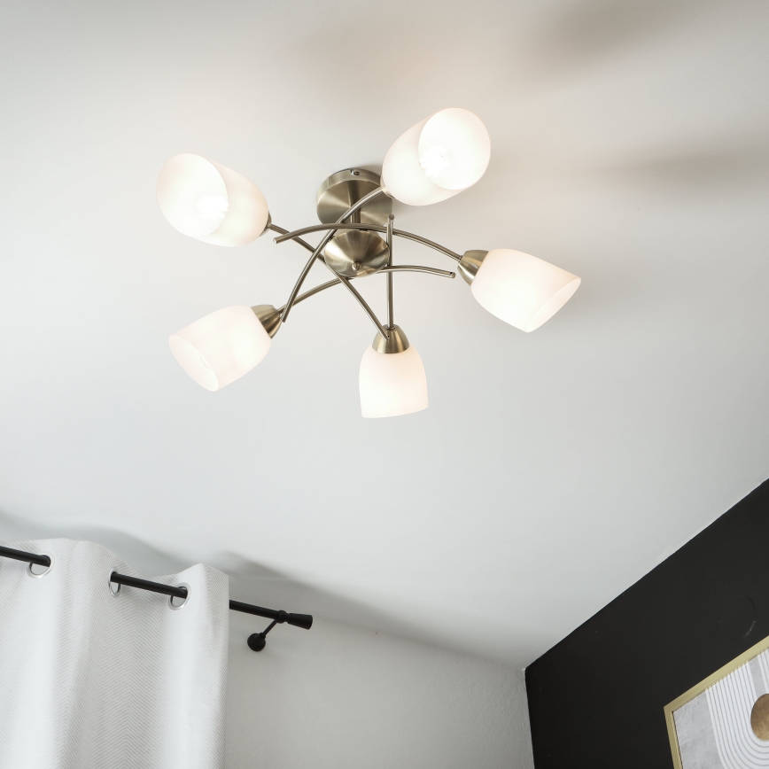 Plafonnier DONNA 5xE27/60W/230V patine