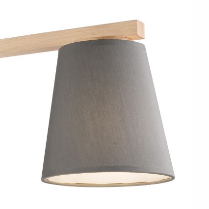 Plafonnier ELLIE 3xE27/60W/230V gris/hêtre