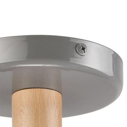 Plafonnier ELLIE 3xE27/60W/230V gris/hêtre