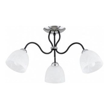 Plafonnier en applique ARIEL 3xE27/15W/230V chrome brillant/noir