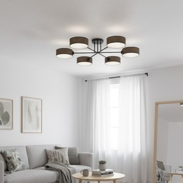 Plafonnier en applique MAGA — 6x E14, 10 W, 230 V, marron