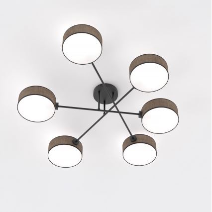 Plafonnier en applique MAGA — 6x E14, 10 W, 230 V, marron