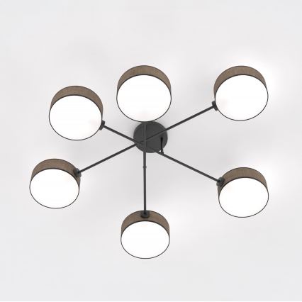 Plafonnier en applique MAGA — 6x E14, 10 W, 230 V, marron