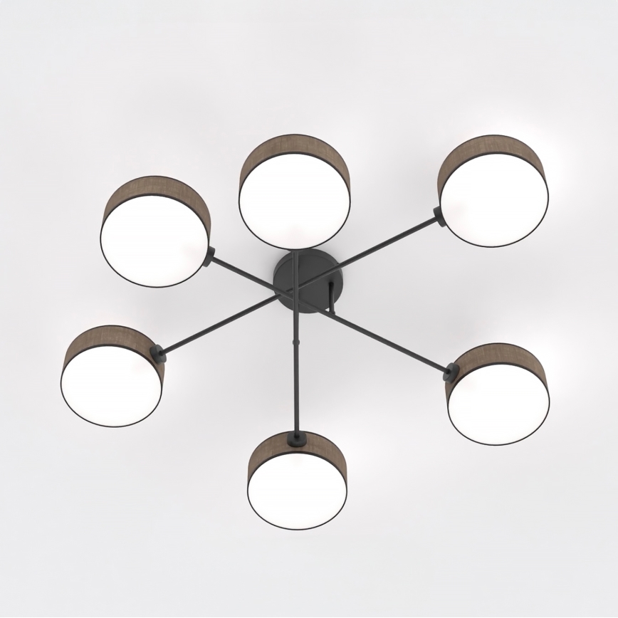 Plafonnier en applique MAGA — 6x E14, 10 W, 230 V, marron