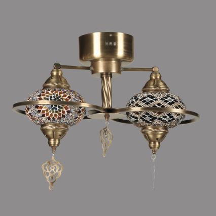 Plafonnier en applique YENI 2xE27/40W/230V, finition bronze