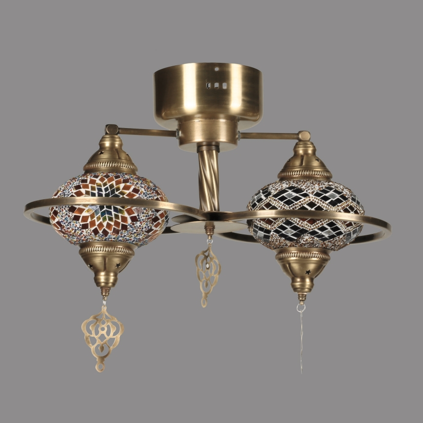 Plafonnier en applique YENI 2xE27/40W/230V, finition bronze
