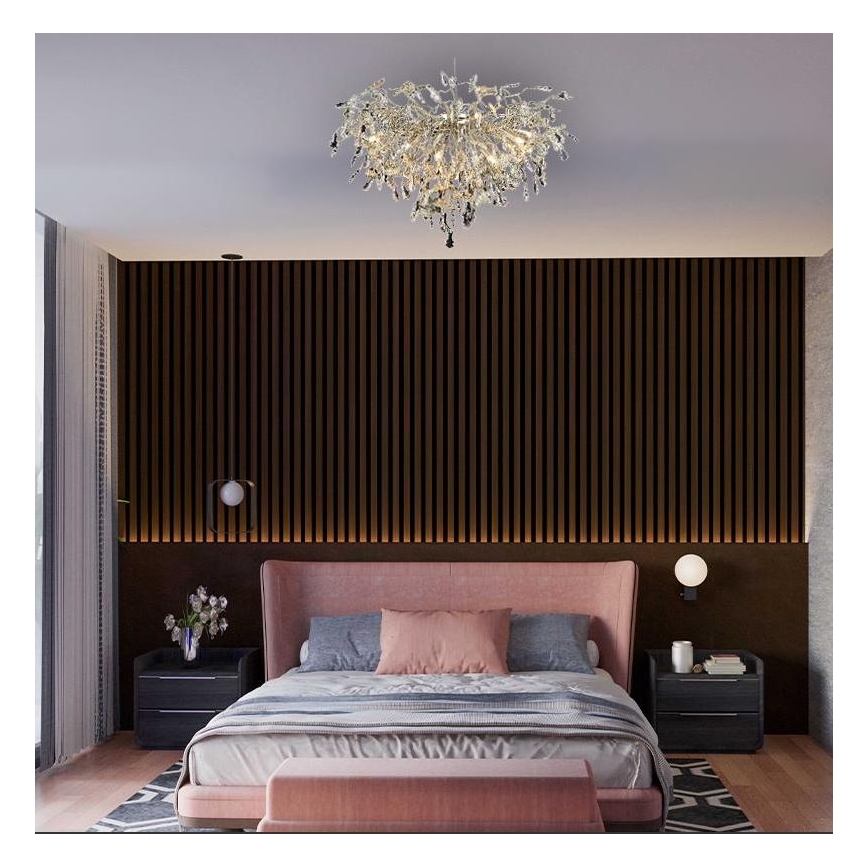 Plafonnier en cristal 12xG9/40W/230V chrome brillant