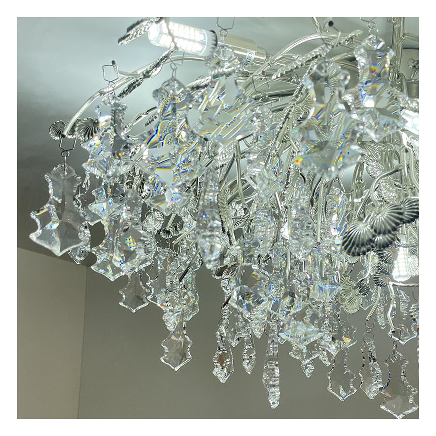 Plafonnier en cristal 12xG9/40W/230V chrome brillant