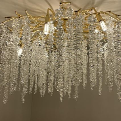 Plafonnier en cristal 12xG9/40W/230V doré