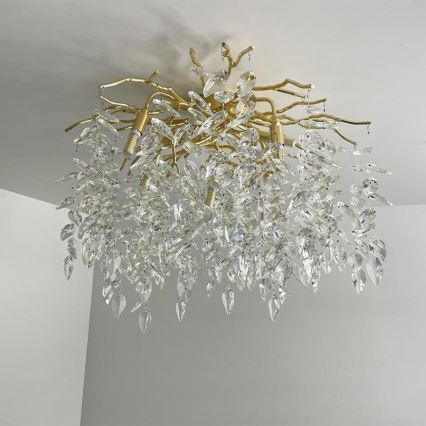 Plafonnier en cristal 9xG9/40W/230V doré