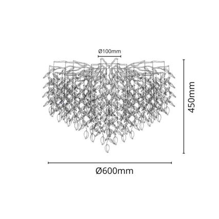 Plafonnier en cristal 9xG9/40W/230V doré