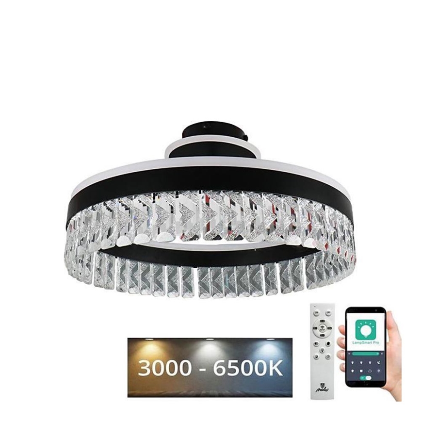 Plafonnier en cristal à intensité variable LED/75W/230V 3000-6500K noir + télécommande