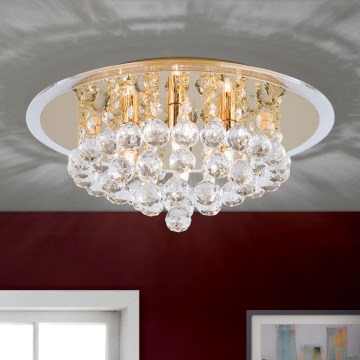 Plafonnier en cristal GLORIA 4xG9/40W/230V d. 38 cm doré