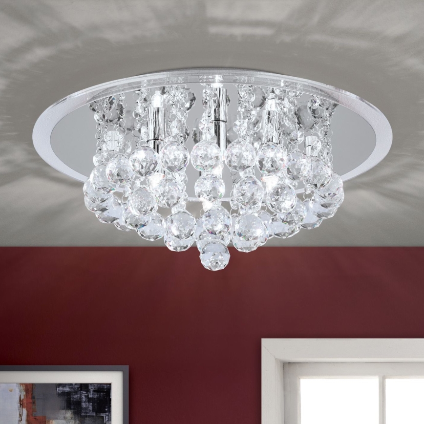 Plafonnier en cristal GLORIA 4xG9/40W/230V d. 38 cm transparent/chrome brillant
