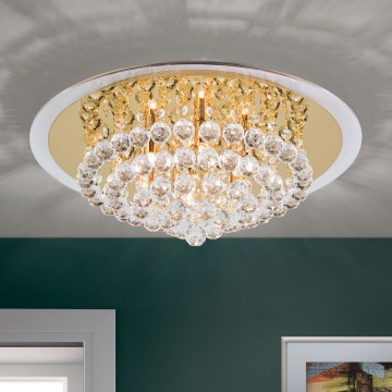 Plafonnier en cristal GLORIA 6xG9/40W/230V d. 50 cm doré