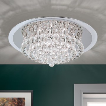 Plafonnier en cristal GLORIA 6xG9/40W/230V d. 50 cm transparent/chrome brillant