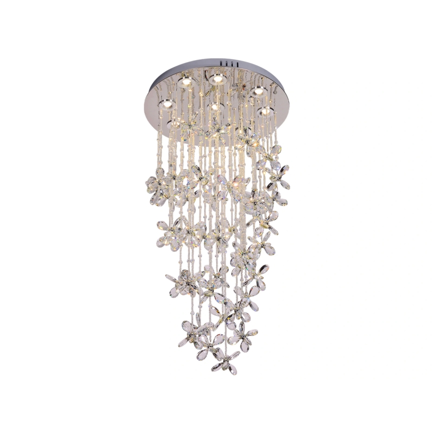 Plafonnier en cristal LED SAMOA LED/30W/230V Ø 40 cm chrome brillant + télécommande