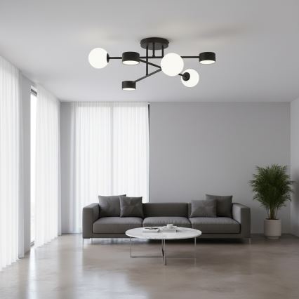 Plafonnier en saillie HOLON 3xG9/8W/230V + 3xGX53/12W, noir