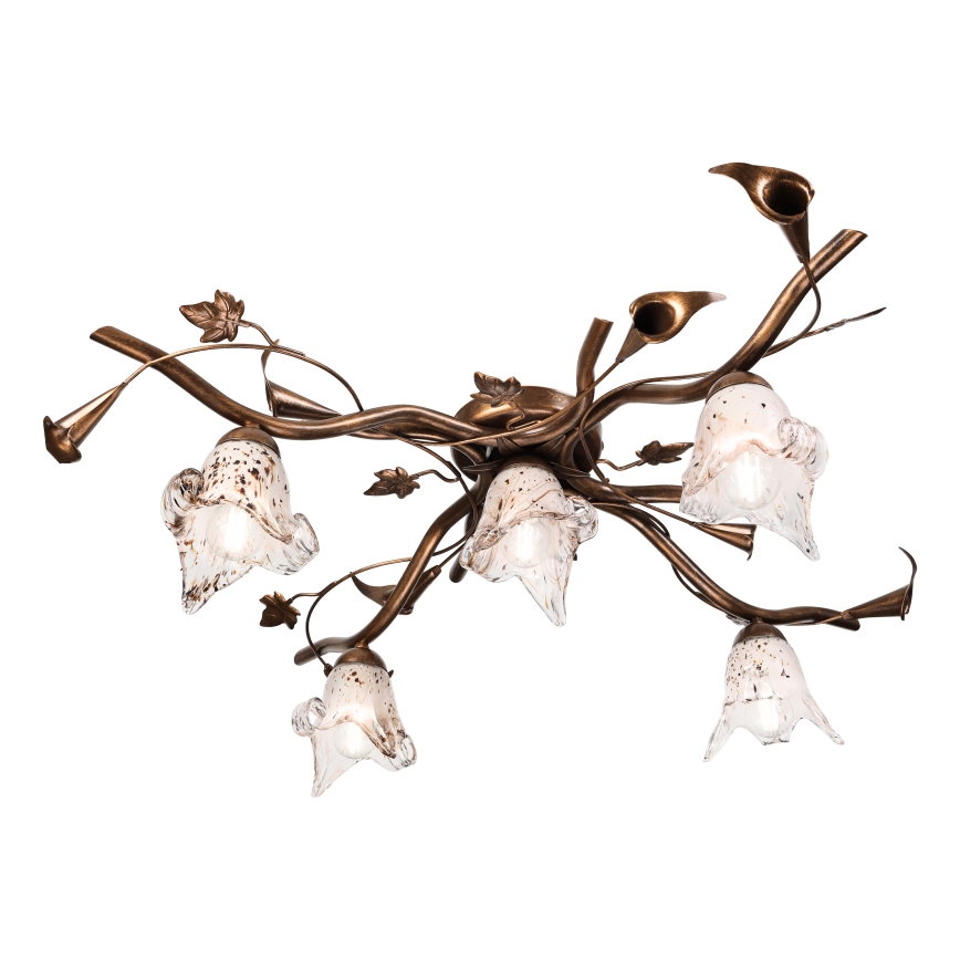 Plafonnier en saillie ROZETA, 5×E14 (40 W), 230 V — bronze