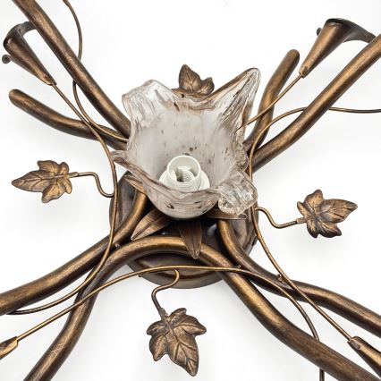 Plafonnier en saillie ROZETA, 5×E14 (40 W), 230 V — bronze