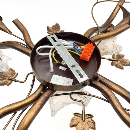 Plafonnier en saillie ROZETA, 5×E14 (40 W), 230 V — bronze